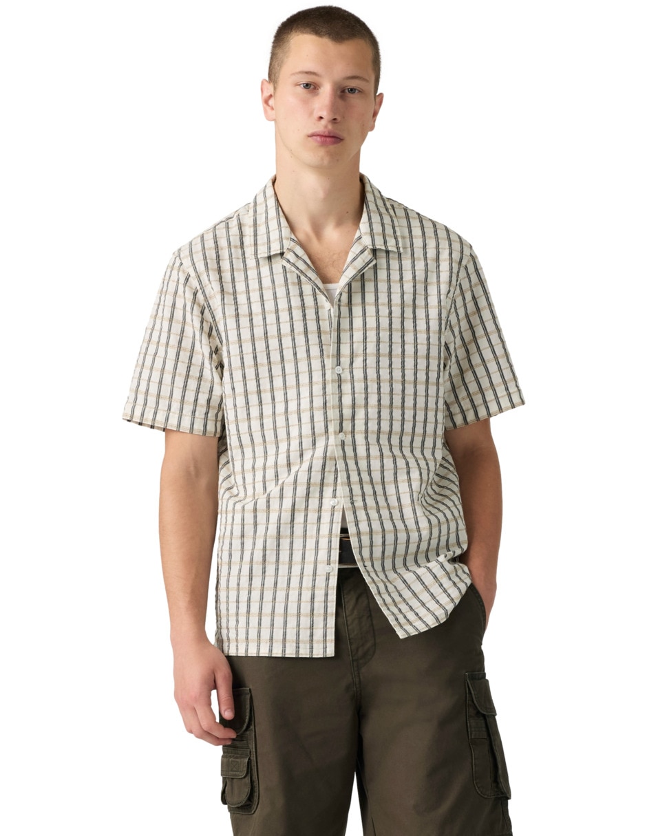 Camisa de algodón manga corta para hombre Camisa de algodón manga corta para hombre
