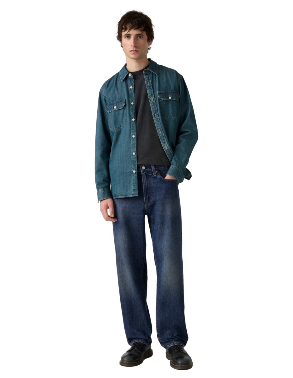 Jeans loose 568 lavado obscuro para hombre 4