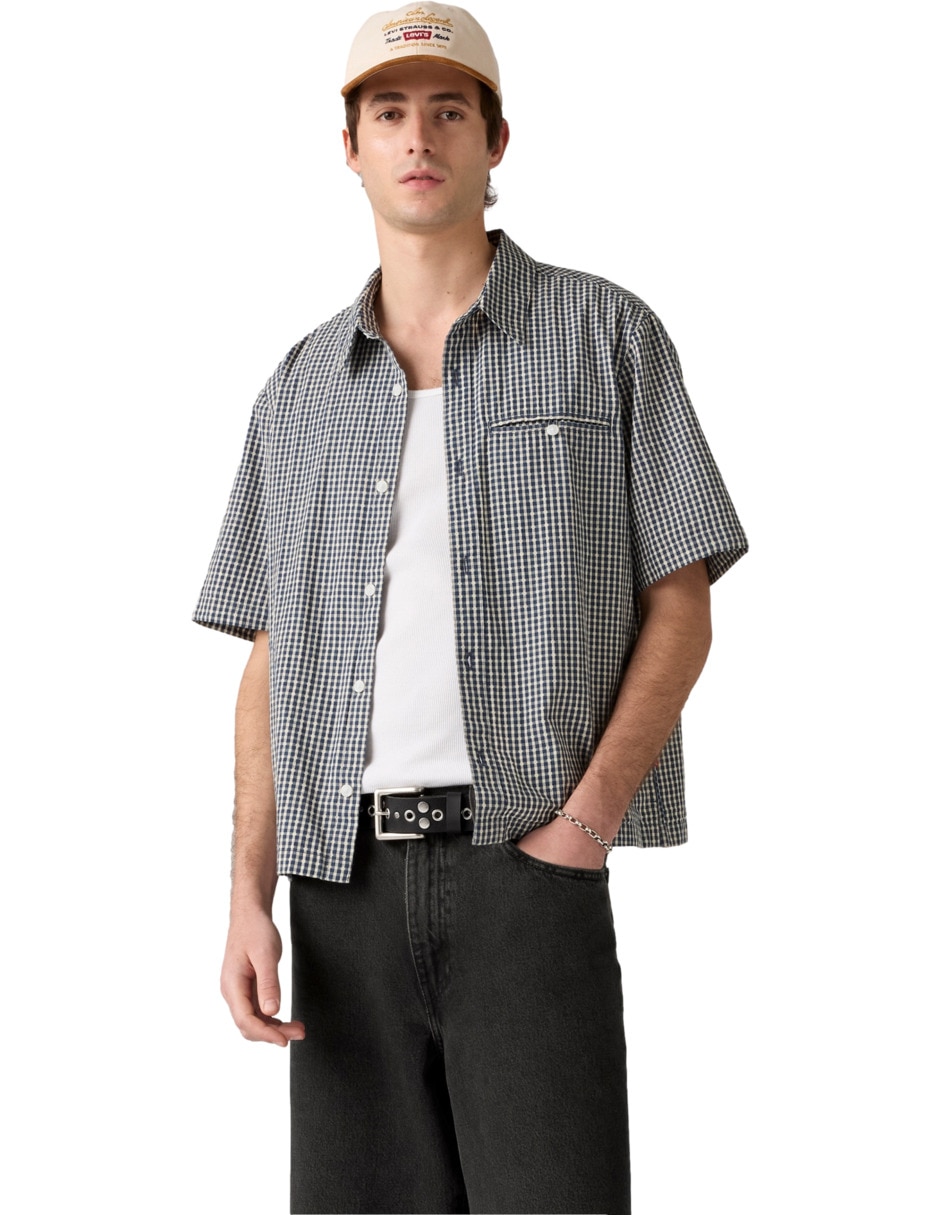 Camisa casual de algodón manga corta para hombre 3