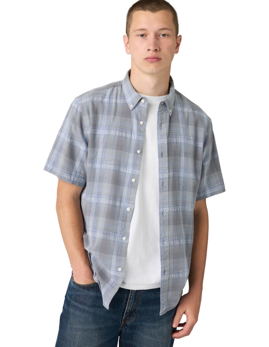 Camisa casual de algodón manga corta para hombre 3