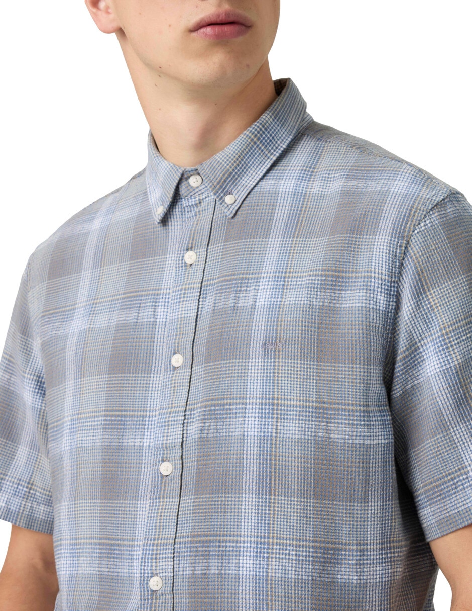 Camisa casual de algodón manga corta para hombre 4