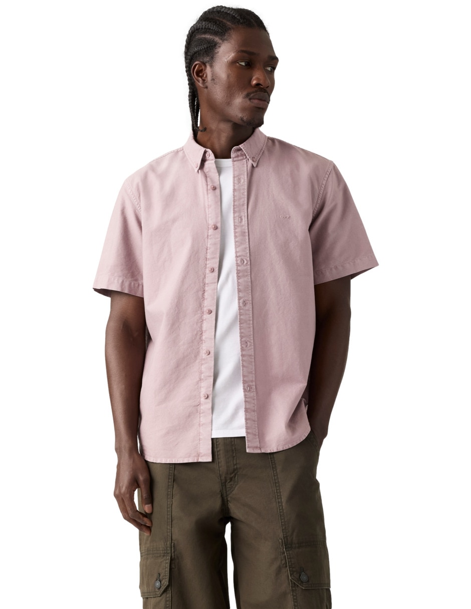 Camisa de algodón manga corta para hombre
