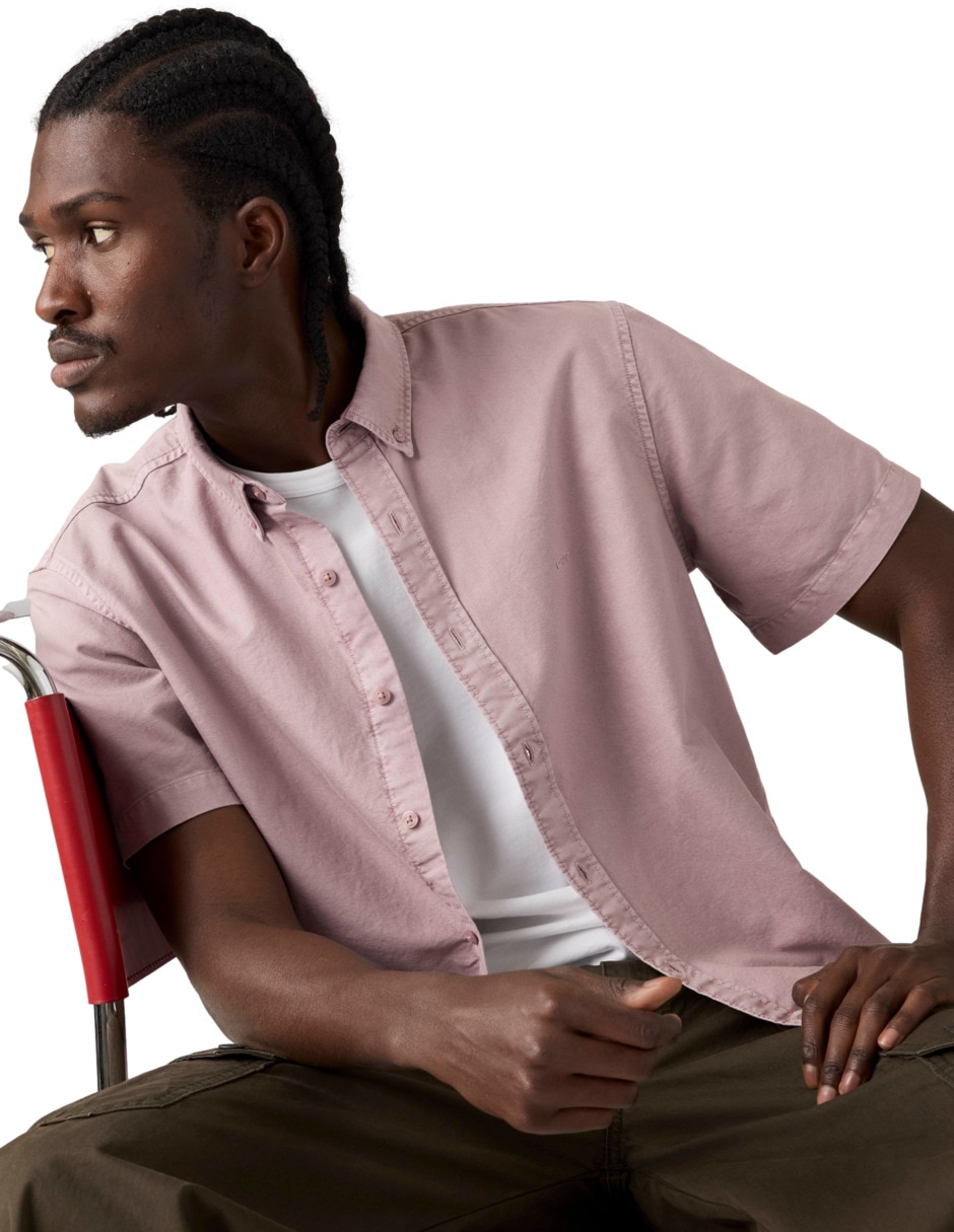 Camisa de algodón manga corta para hombre 4