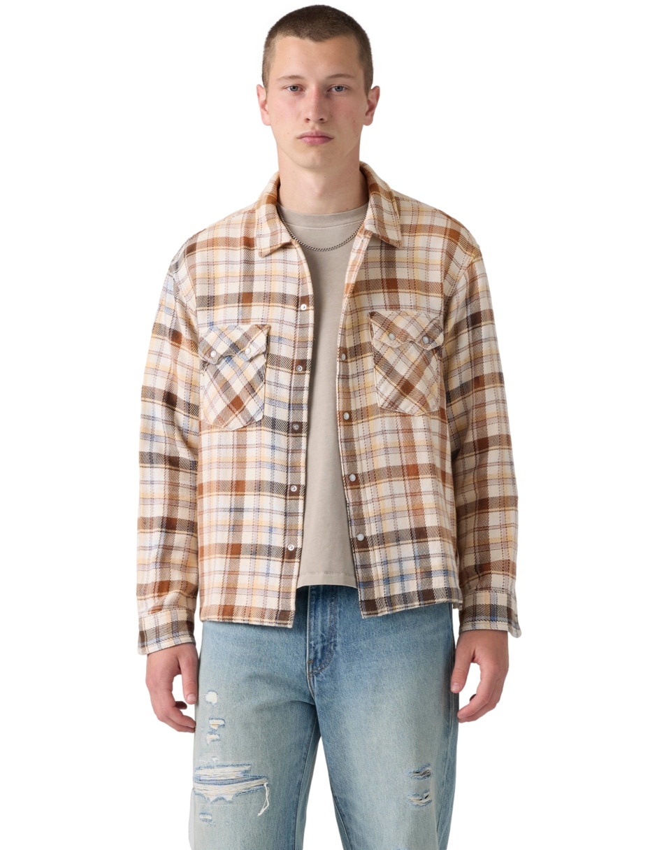 Camisa de algodón manga larga para hombre Camisa de algodón manga larga para hombre