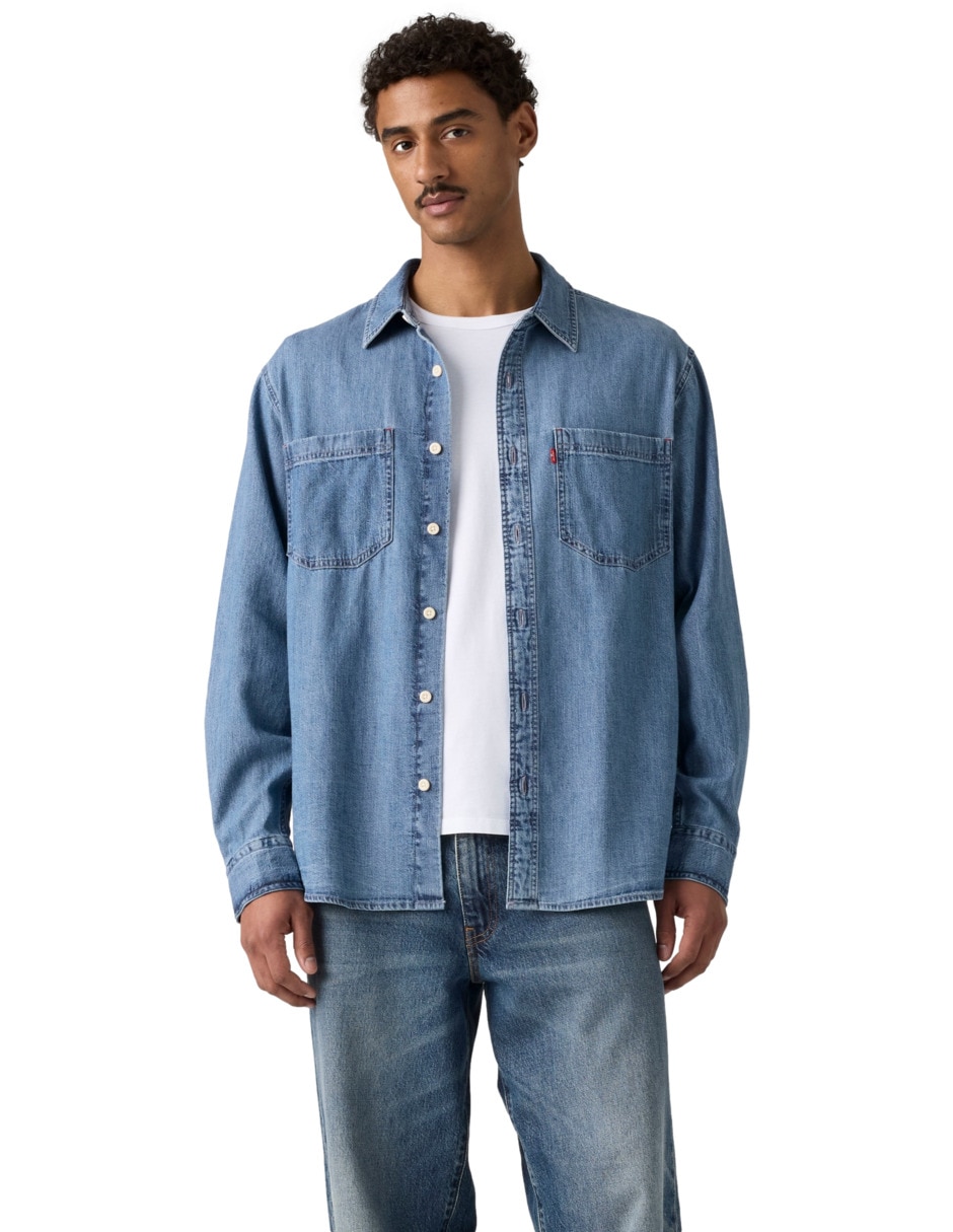 Camisa de algodón manga larga para hombre Camisa de algodón manga larga para hombre