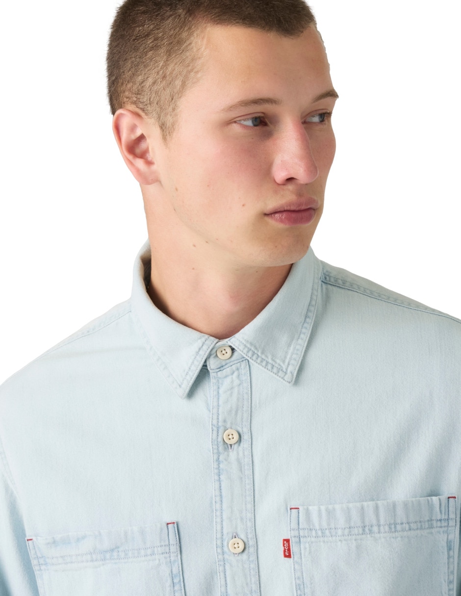 Camisa de algodón manga larga para hombre 4