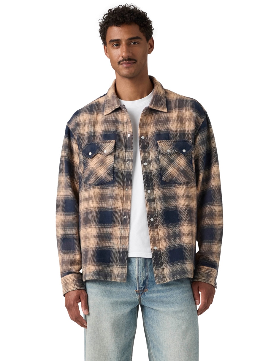 Camisa de algodón manga larga para hombre