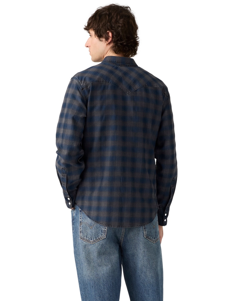 Sobrecamisa casual de algodón manga larga para hombre 4