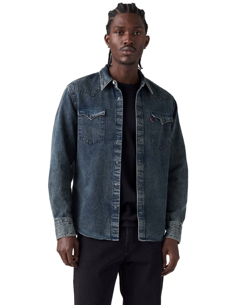 Sobrecamisa casual de algodón manga larga para hombre Sobrecamisa casual de algodón manga larga para hombre