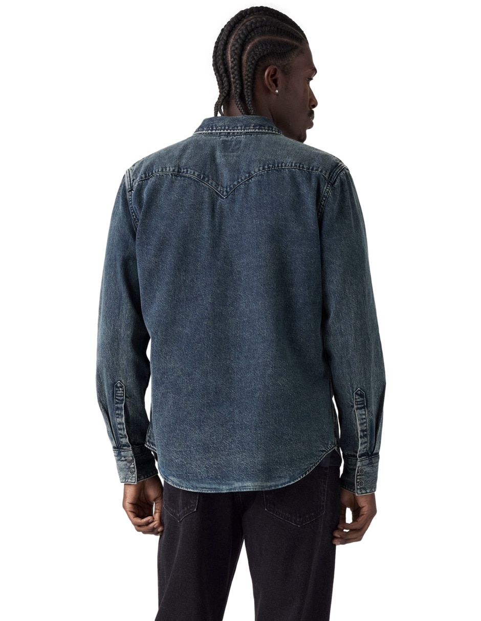 Sobrecamisa casual de algodón manga larga para hombre 5