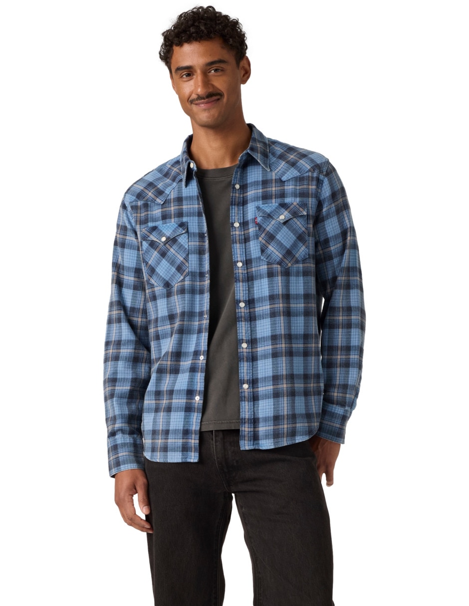 Sobrecamisa de algodón manga larga para hombre Sobrecamisa de algodón manga larga para hombre