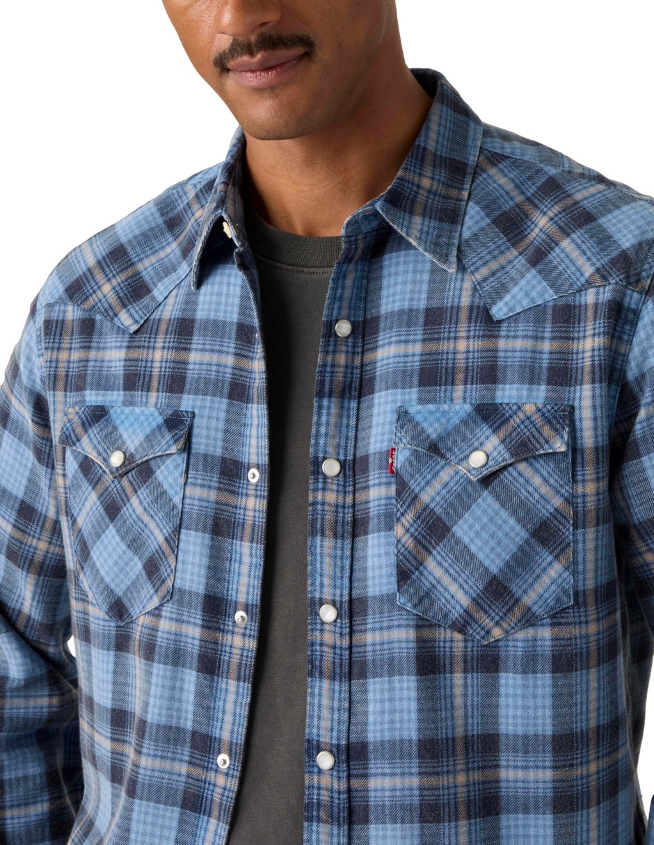 Sobrecamisa de algodón manga larga para hombre 3