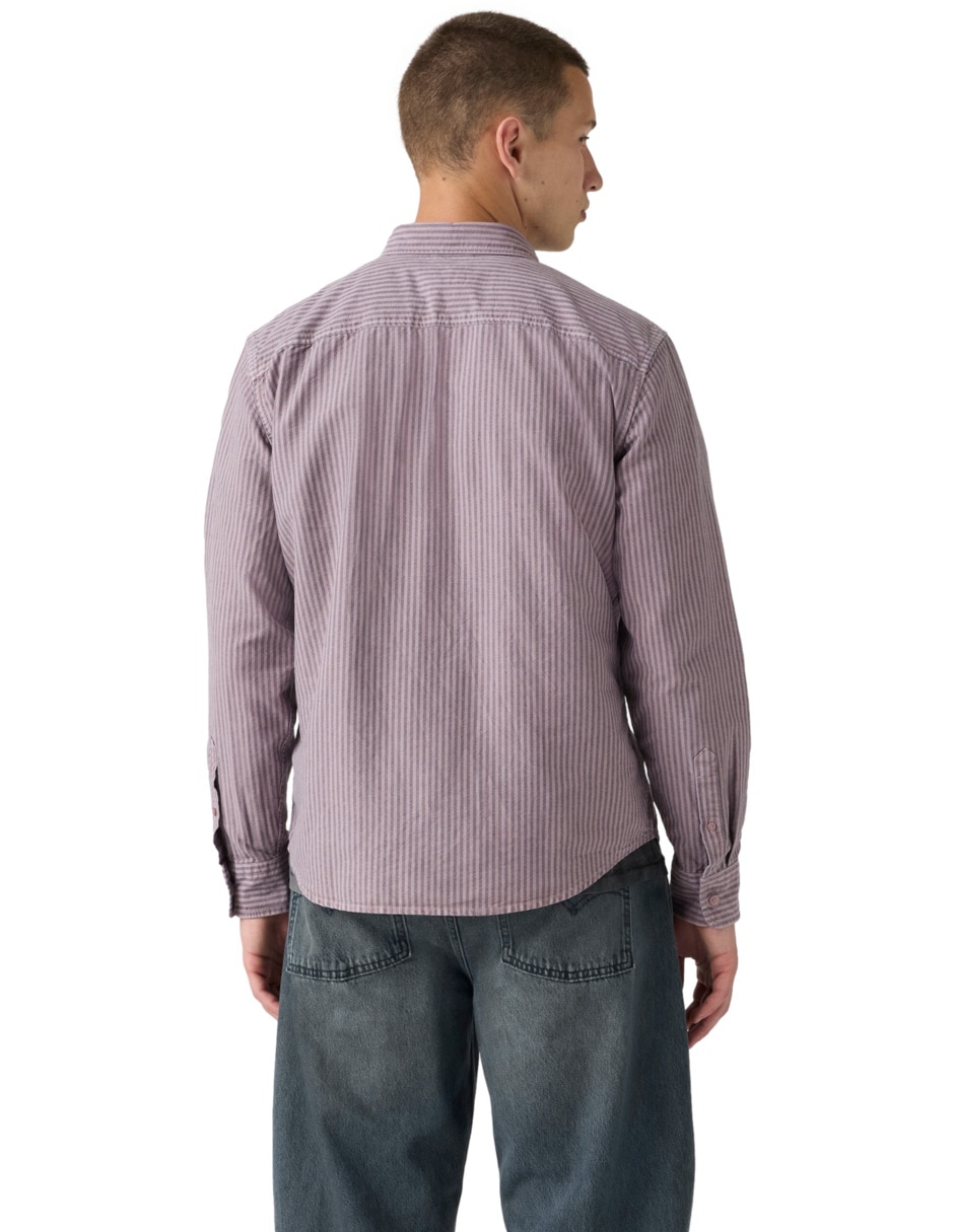 Sobrecamisa casual de algodón manga larga para hombre 4