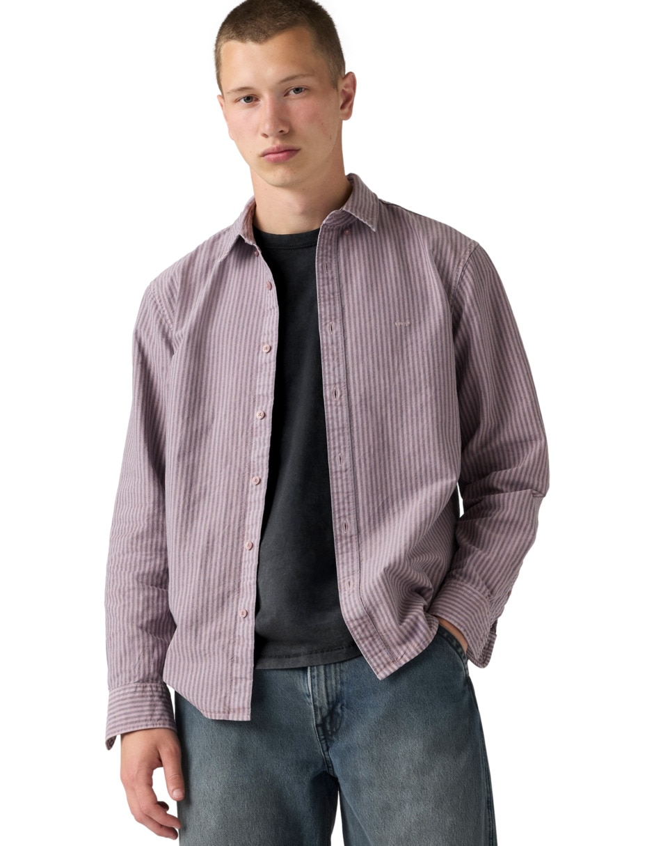 Sobrecamisa casual de algodón manga larga para hombre 3