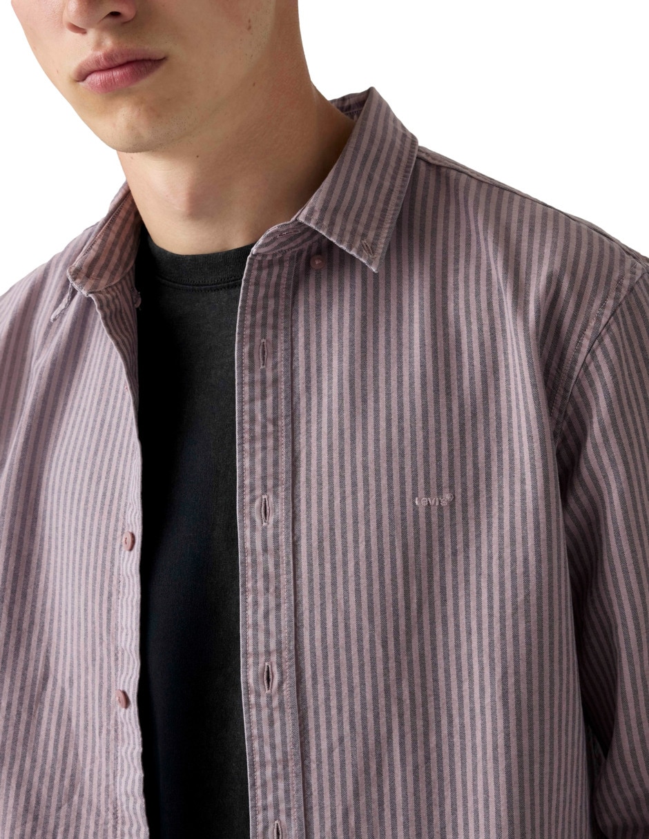 Sobrecamisa casual de algodón manga larga para hombre 2