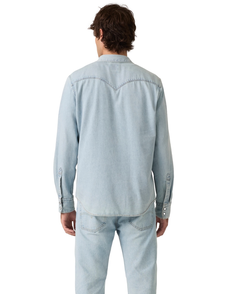Sobrecamisa de algodón manga larga para hombre 4
