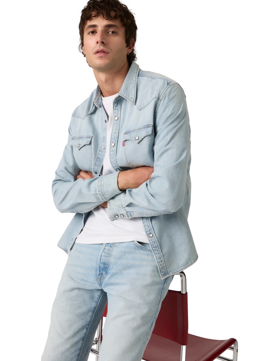 Sobrecamisa de algodón manga larga para hombre 3