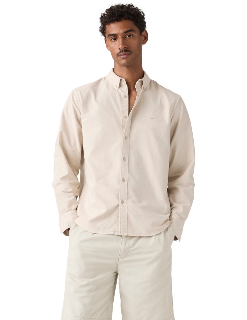 Camisa casual de algodón manga larga para hombre Camisa casual de algodón manga larga para hombre