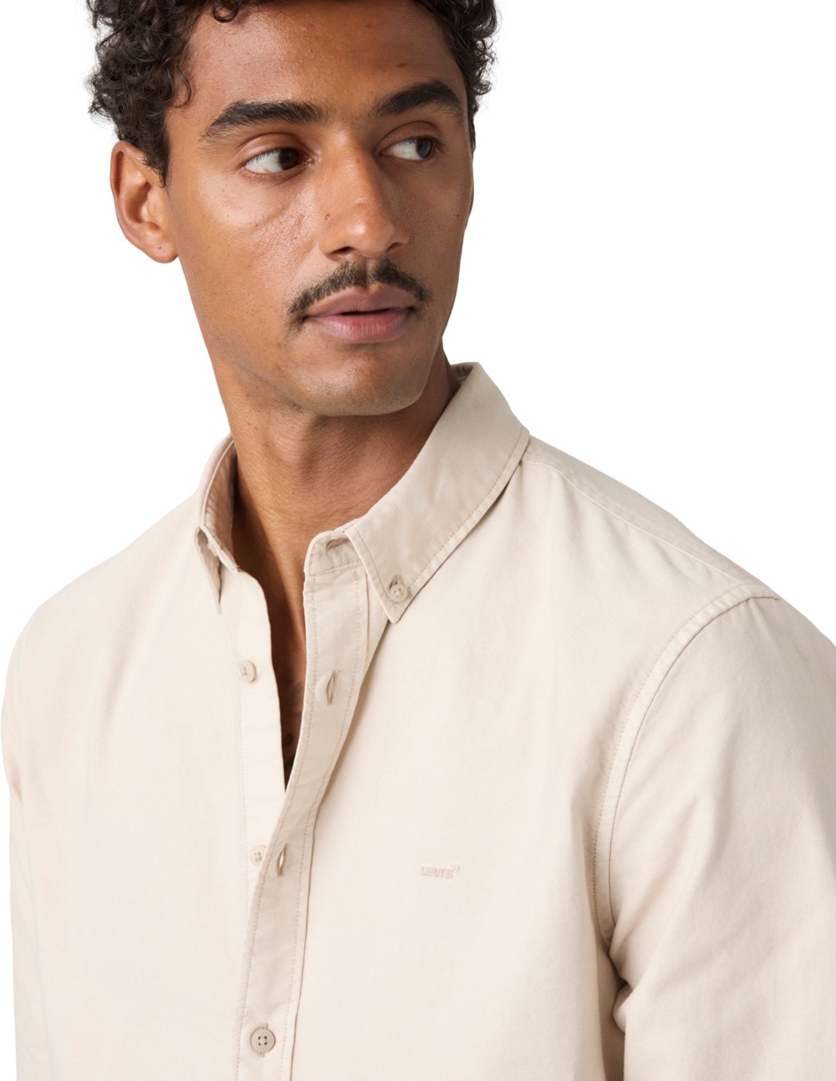 Camisa casual de algodón manga larga para hombre 4