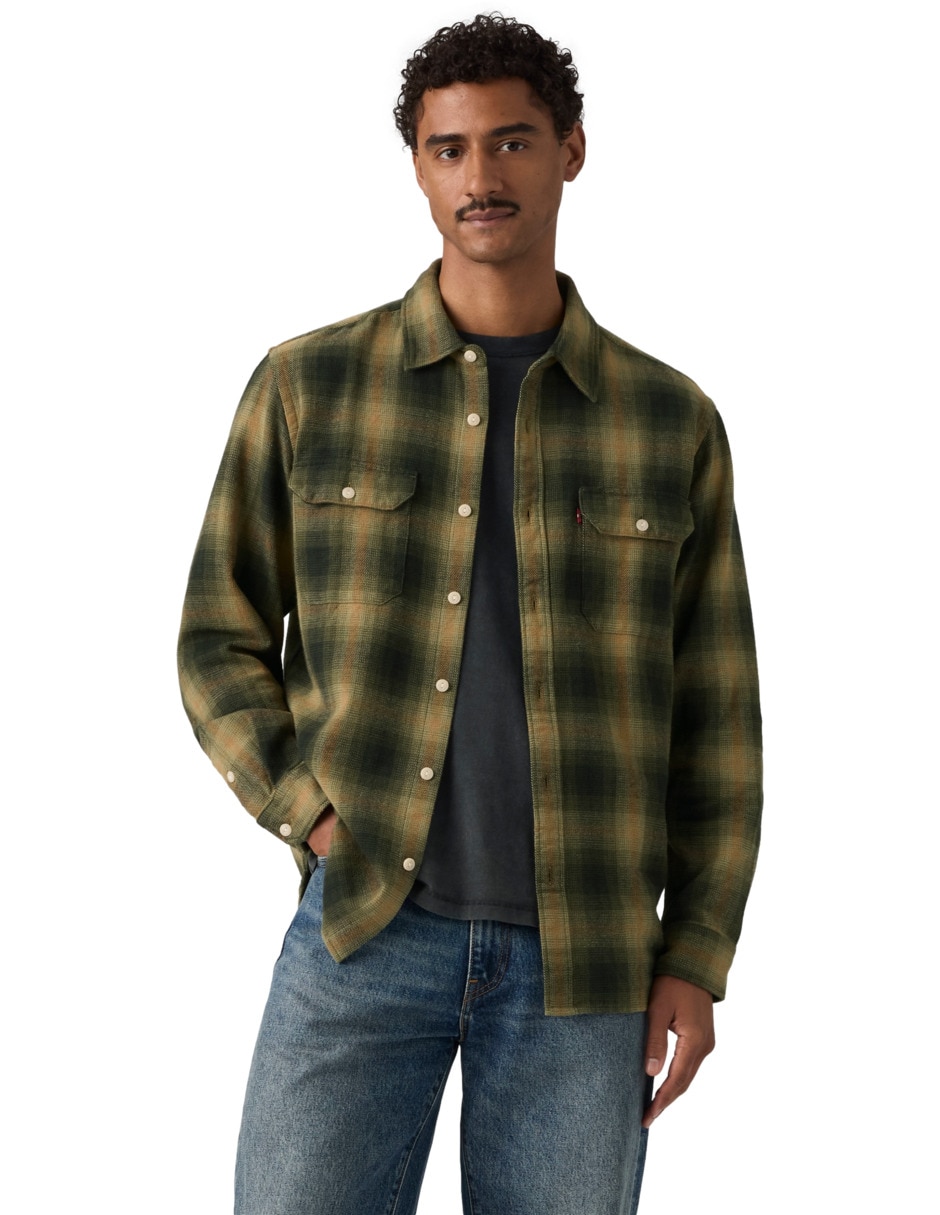Camisa de algodón manga larga para hombre Camisa de algodón manga larga para hombre