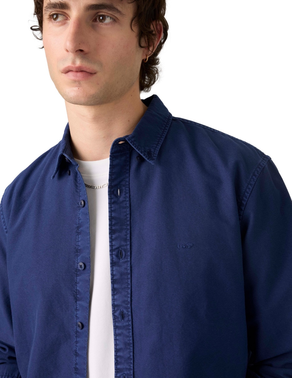 Camisa casual de algodón manga larga para hombre 4