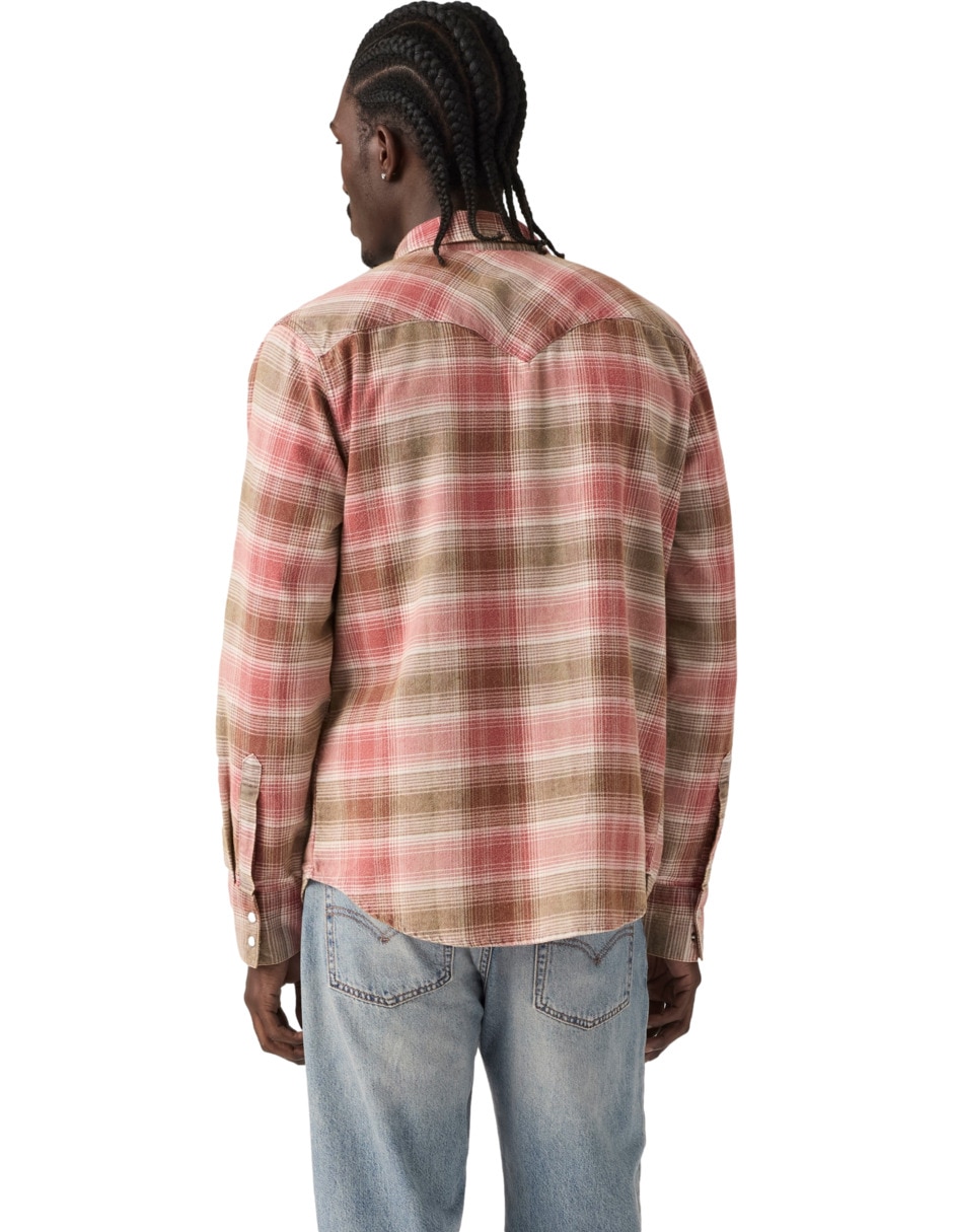 Sobrecamisa casual de algodón manga larga para hombre 4