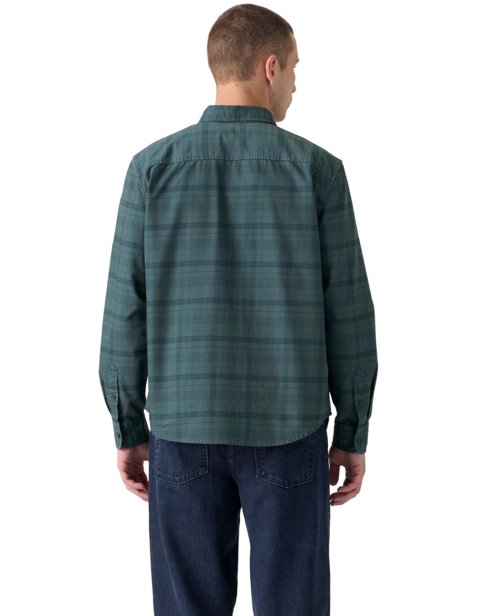 Camisa casual de algodón manga larga para hombre 2