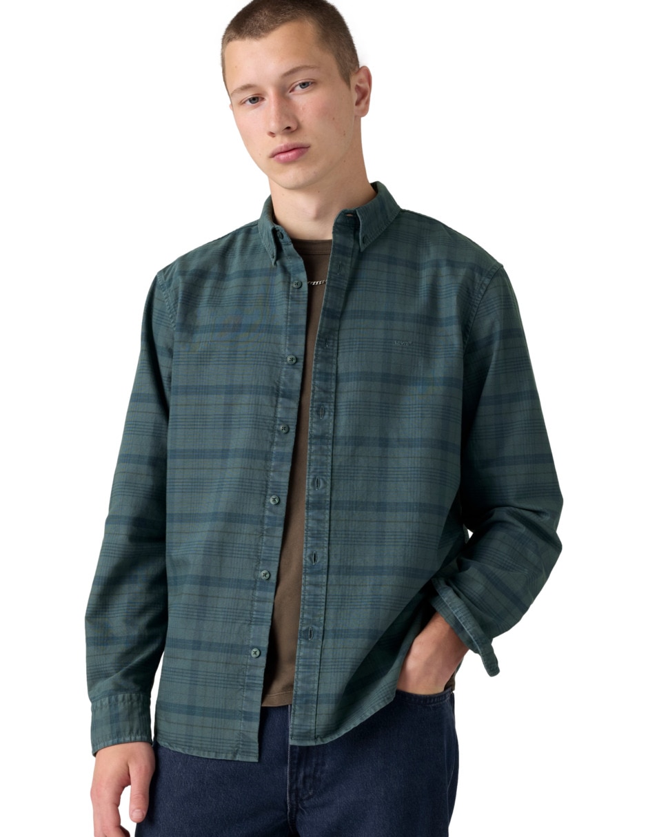 Camisa casual de algodón manga larga para hombre 3
