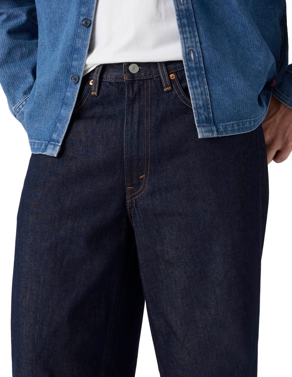 Jeans baggy lavado obscuro para hombre 4