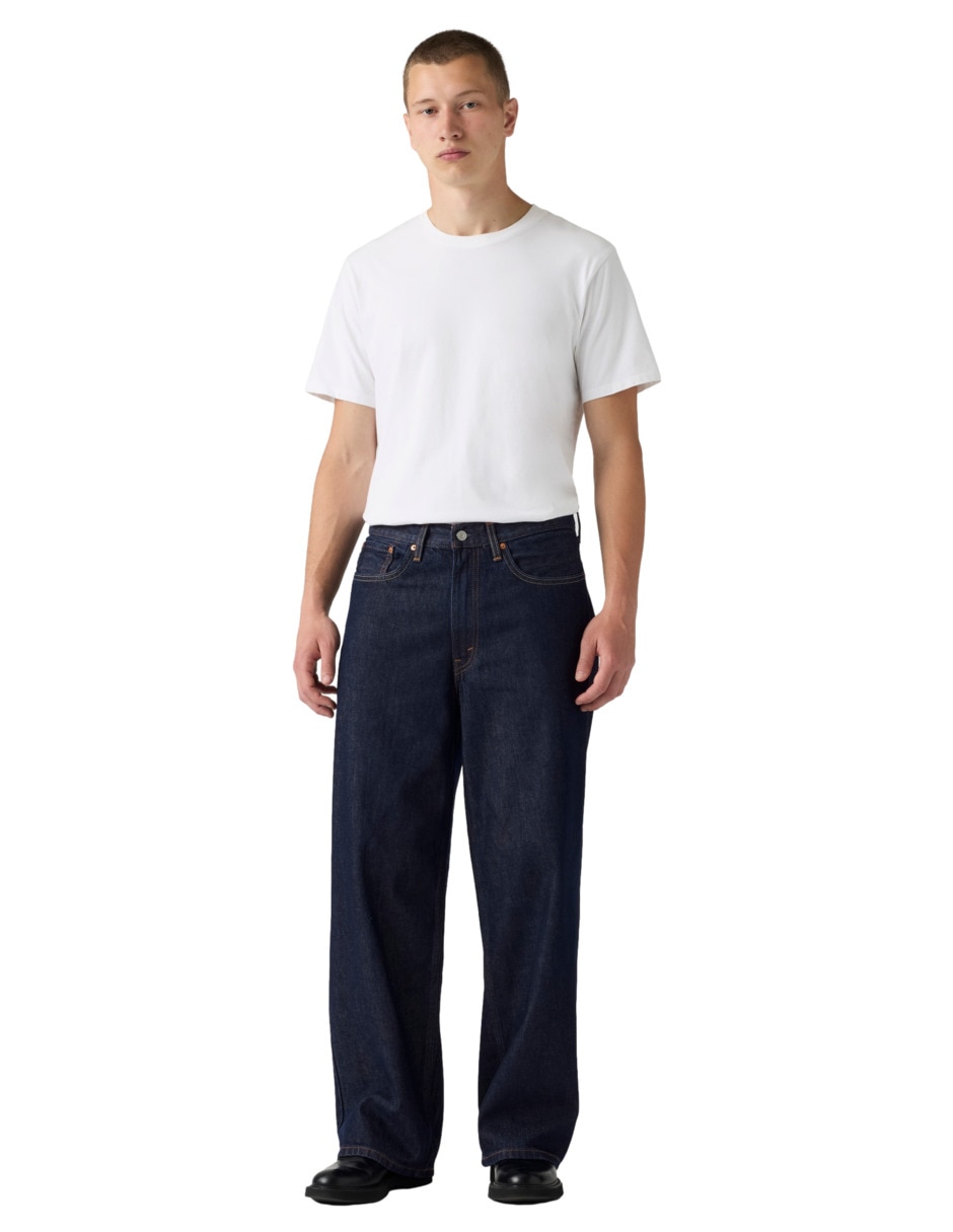 Jeans baggy lavado obscuro para hombre 5