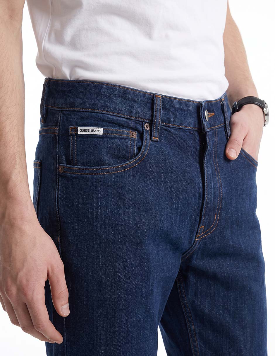 Jeans slim lavado obscuro para hombre 4