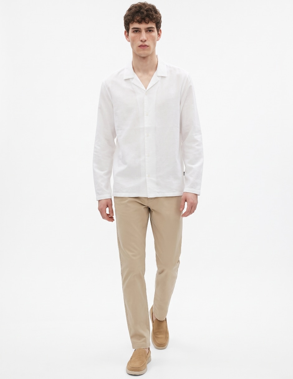 Camisa casual manga larga para hombre