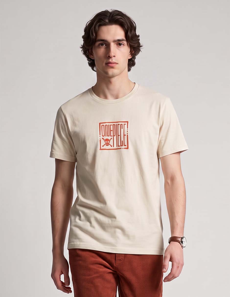 Playera one piece cuello redondo para hombre