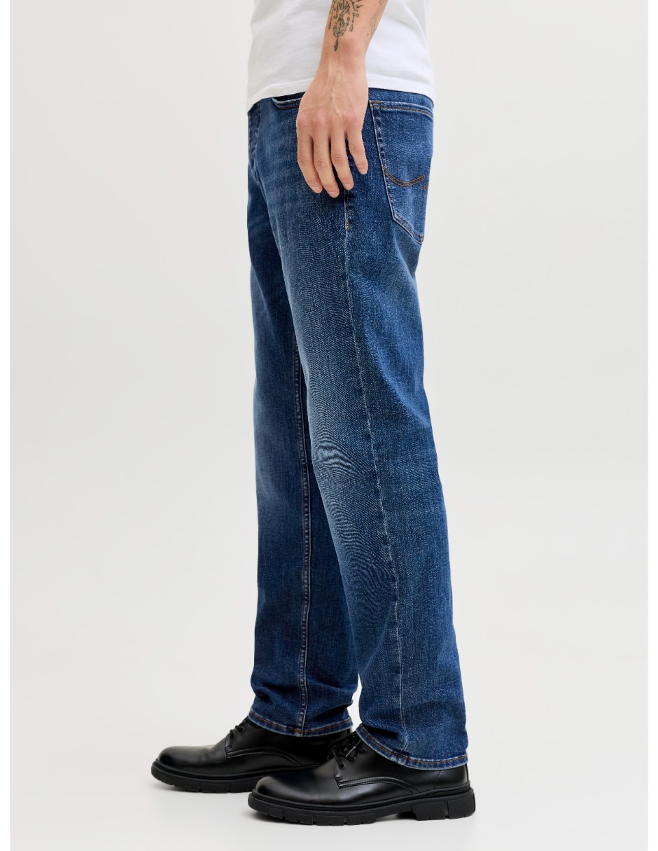 Jeans straight lavado medio para hombre 4