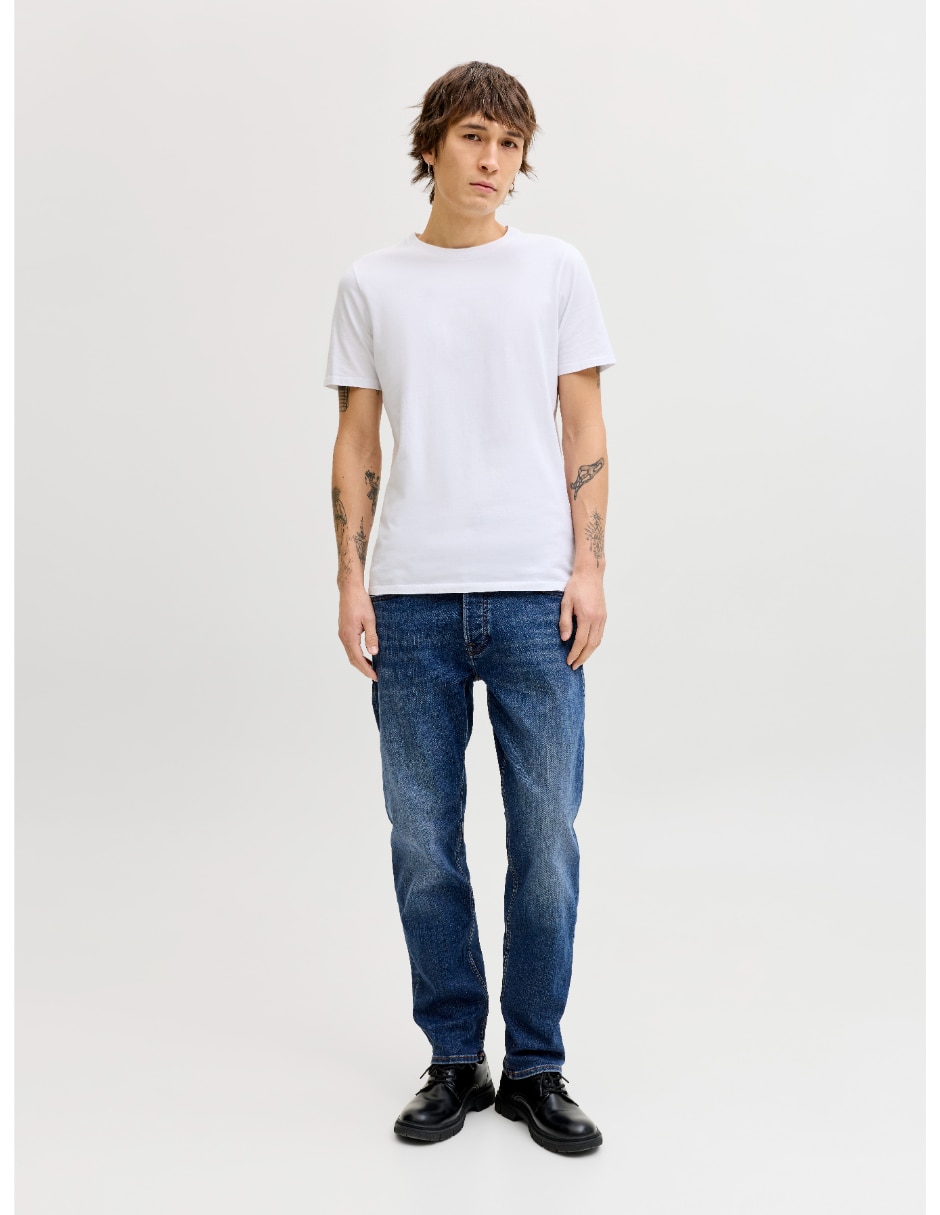 Jeans straight lavado medio para hombre 2
