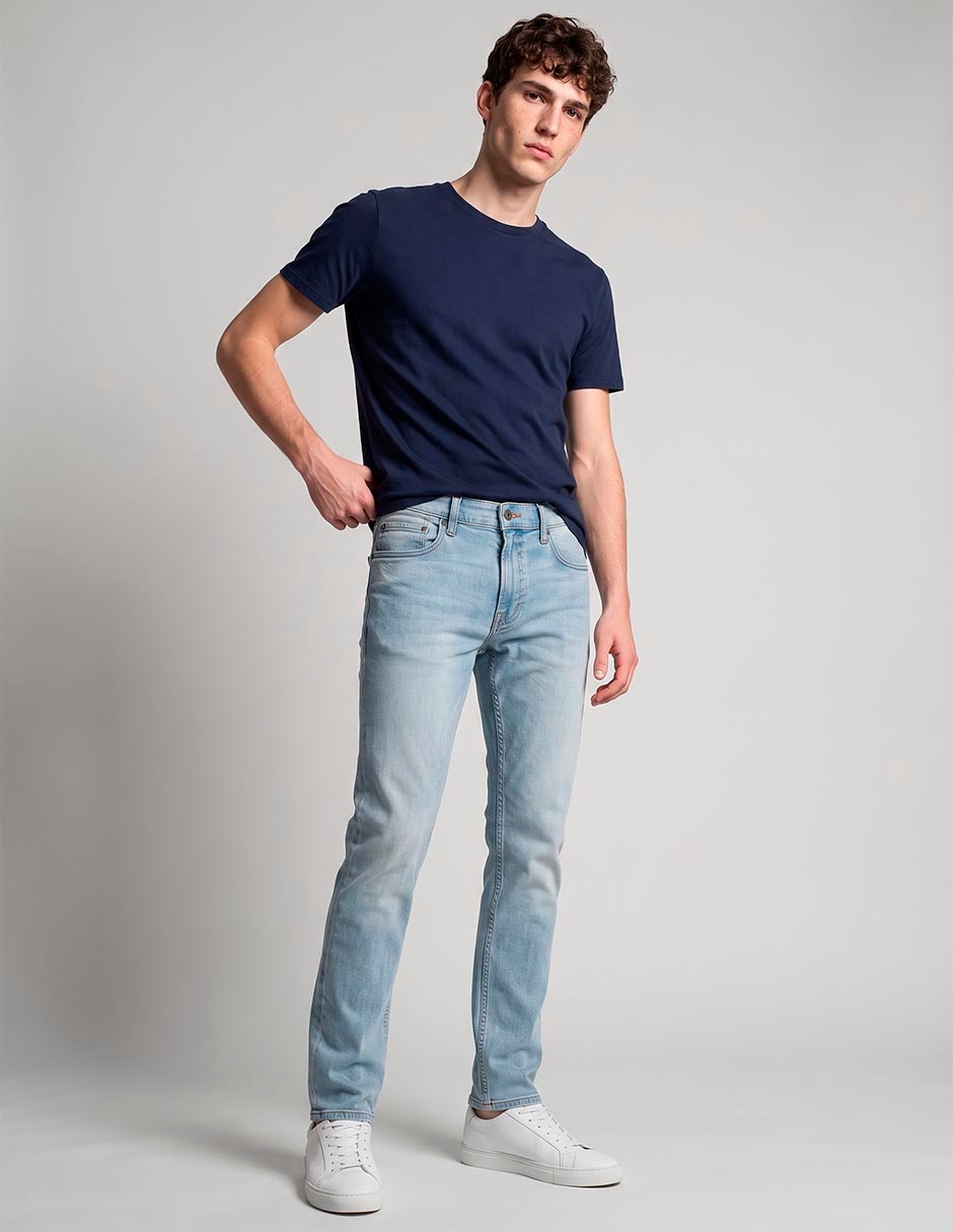 Jeans regular slim ki331-6213-280 lavado medio para hombre 3