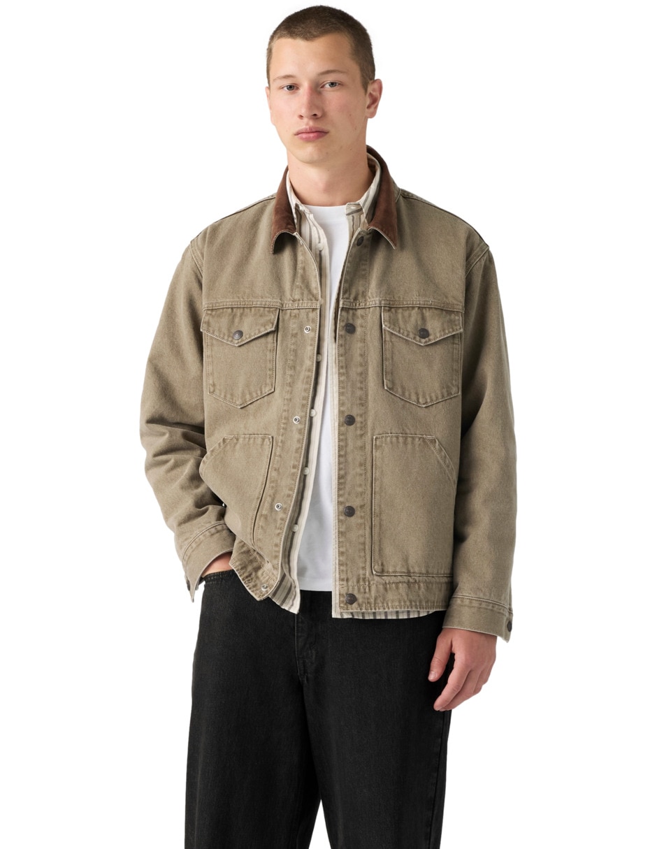 Chamarra denim de algodón para hombre