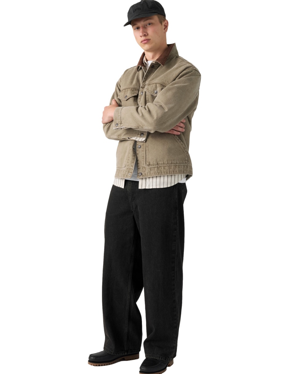 Chamarra denim de algodón para hombre