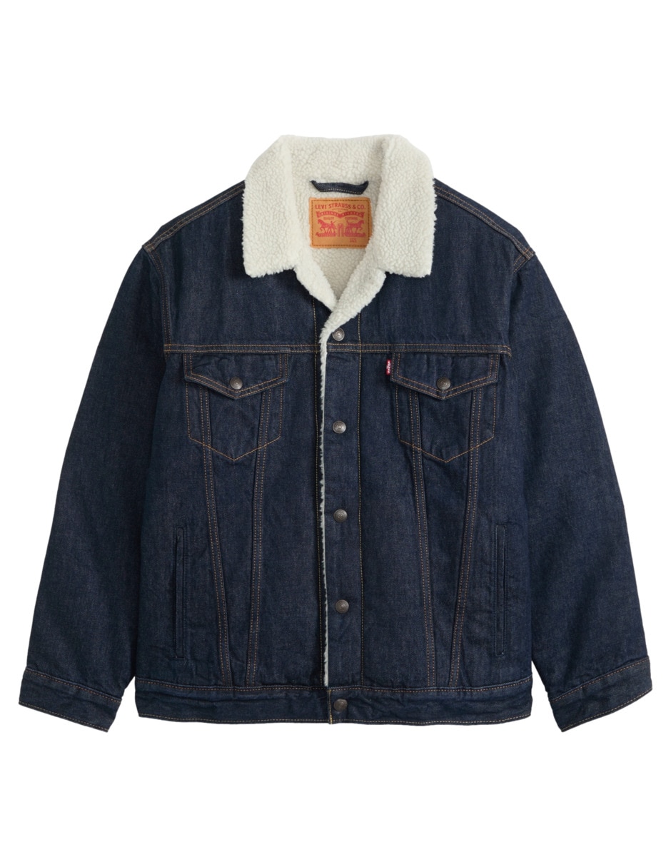 Chamarra denim de algodón para hombre
