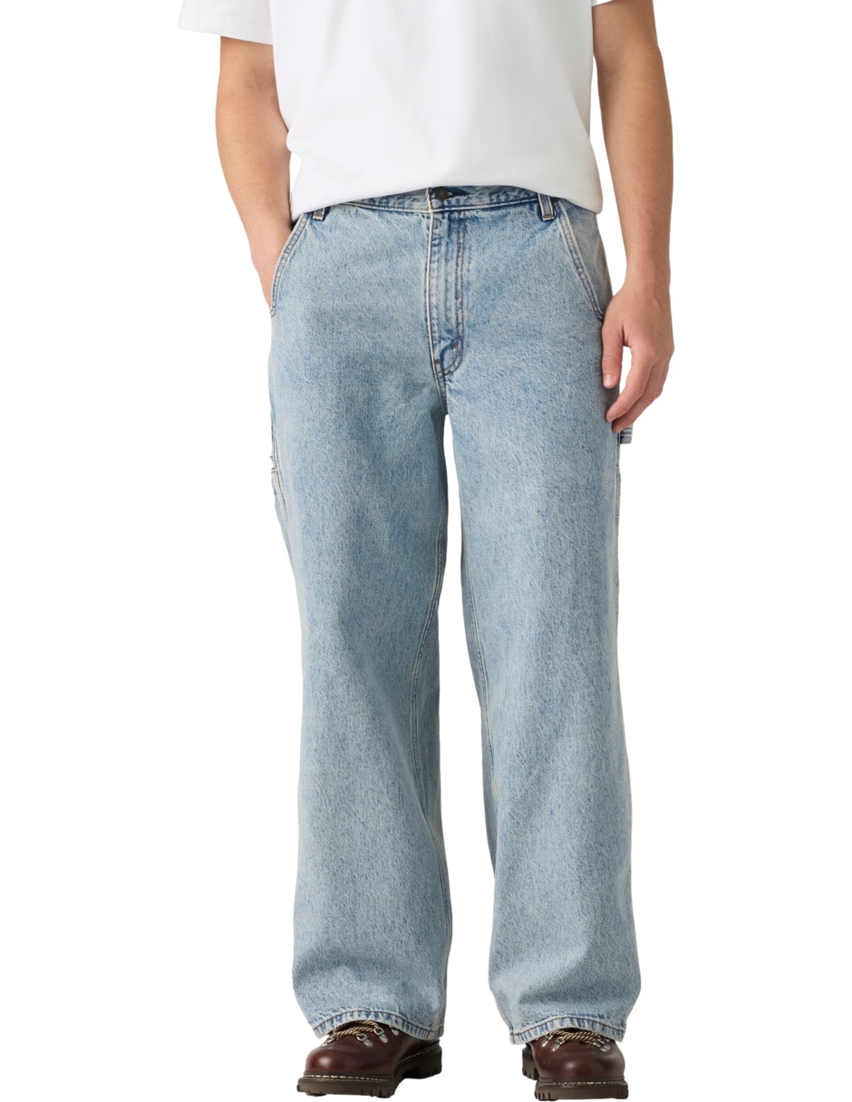 Jeans regular baggy lavado claro para hombre