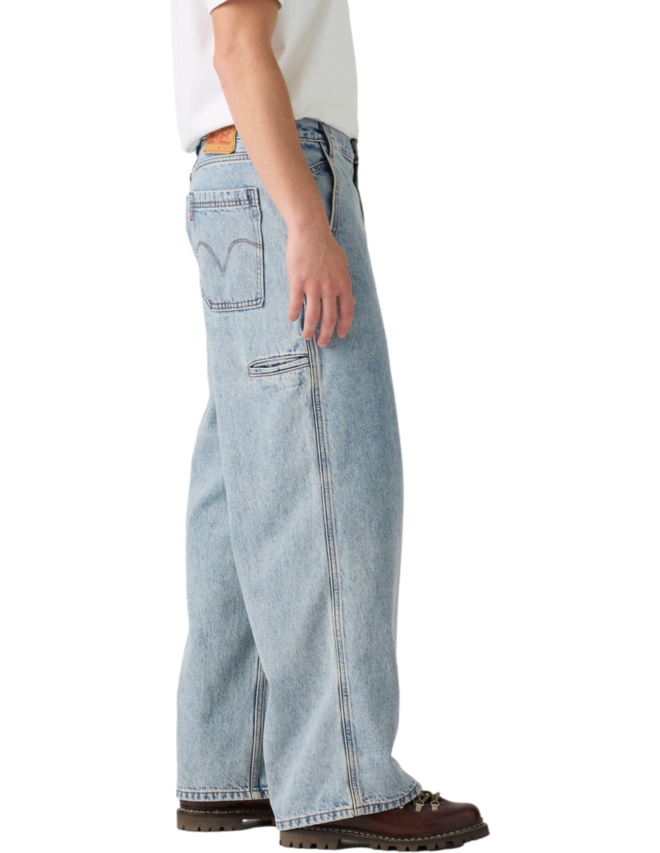 Jeans regular baggy lavado claro para hombre 2