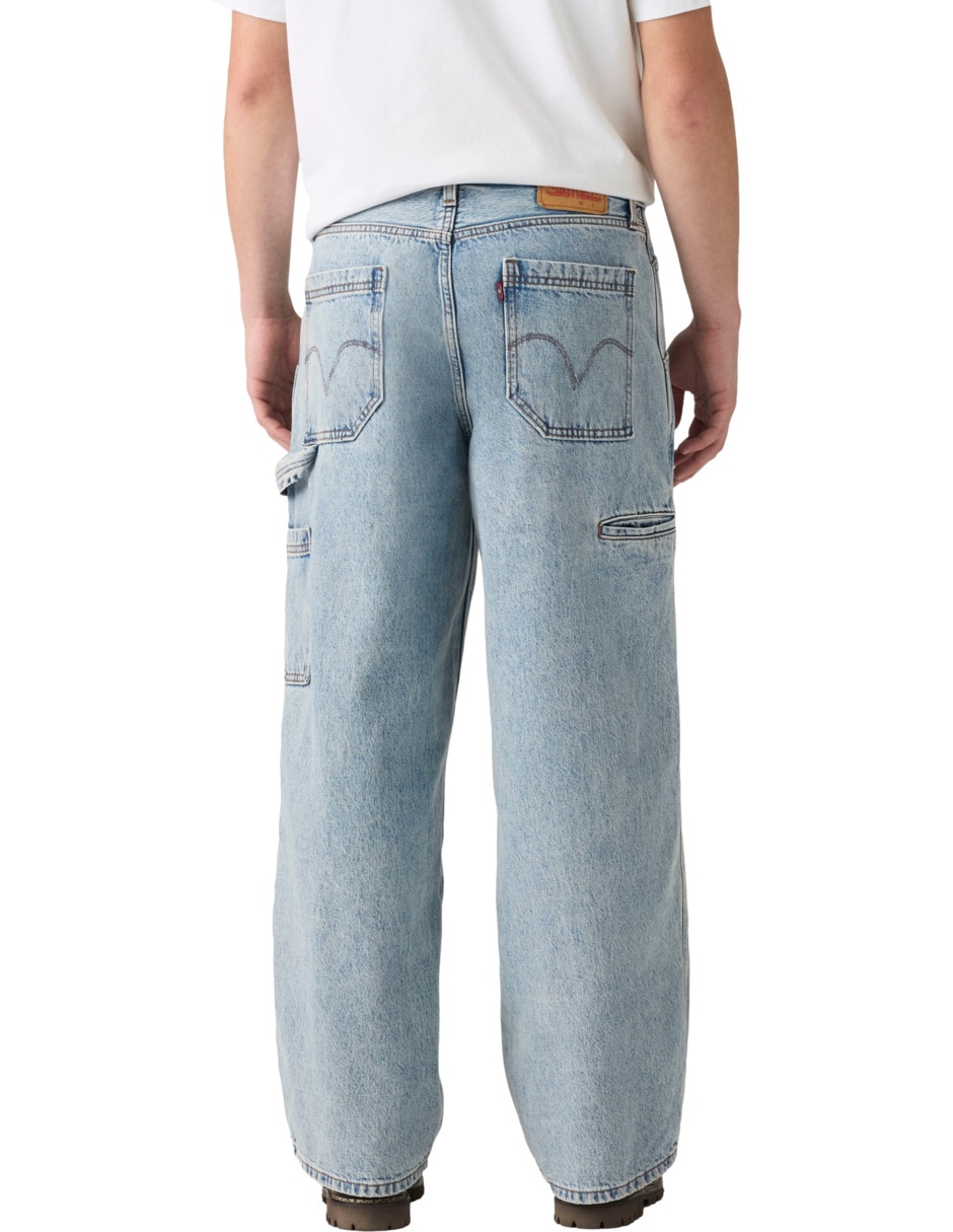 Jeans regular baggy lavado claro para hombre 3