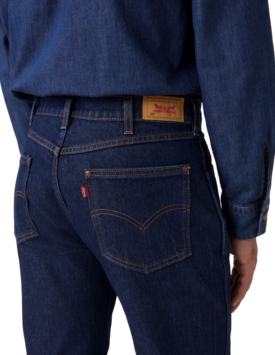 Jeans regular bota 537 lavado obscuro para hombre 3