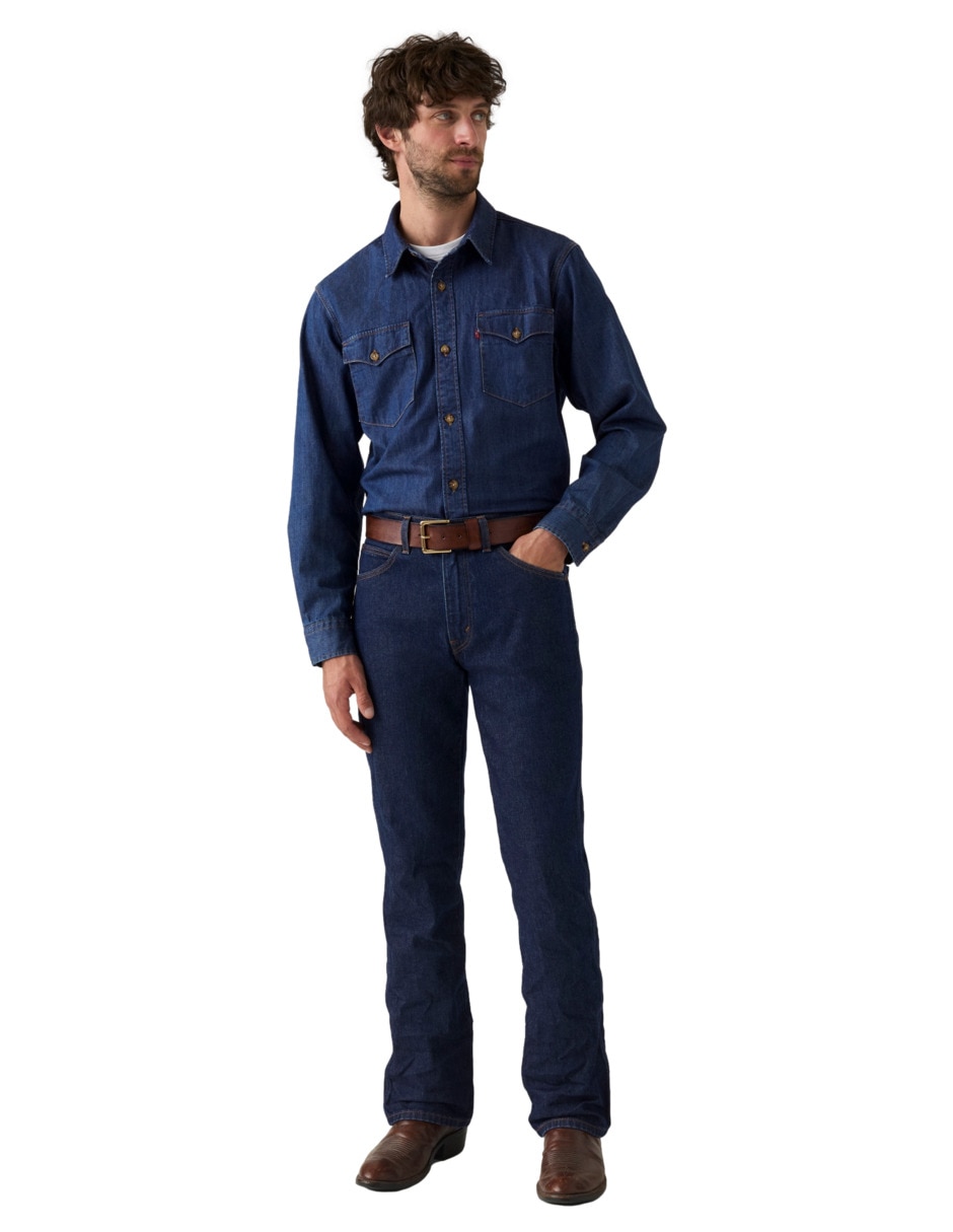 Jeans regular bota 537 lavado obscuro para hombre 2