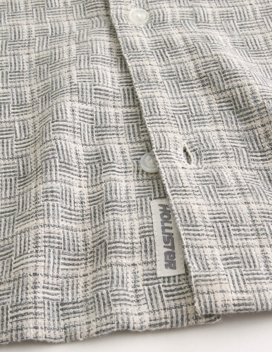 Camisa casual hollister de algodón manga corta para hombre