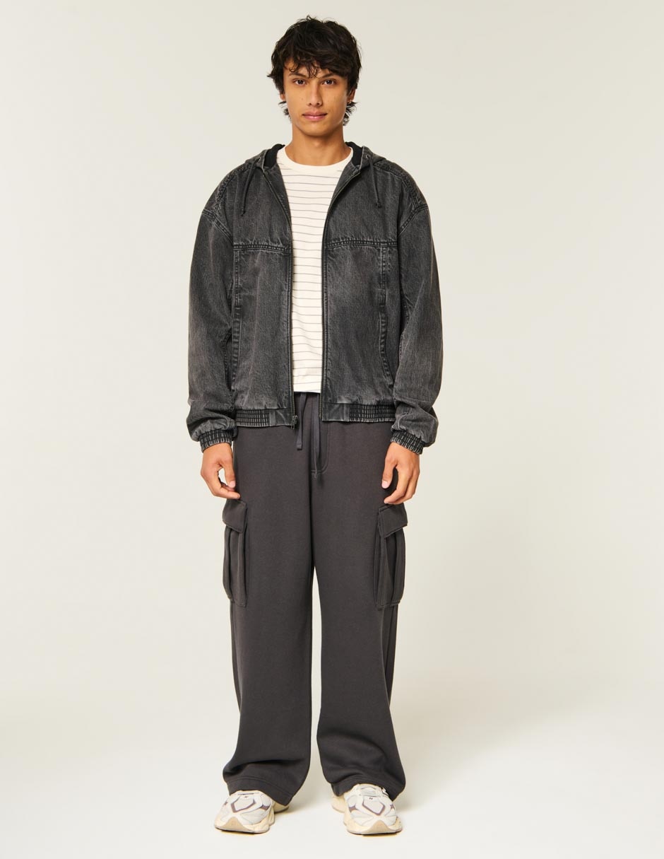 Chamarra casual con capucha para hombre