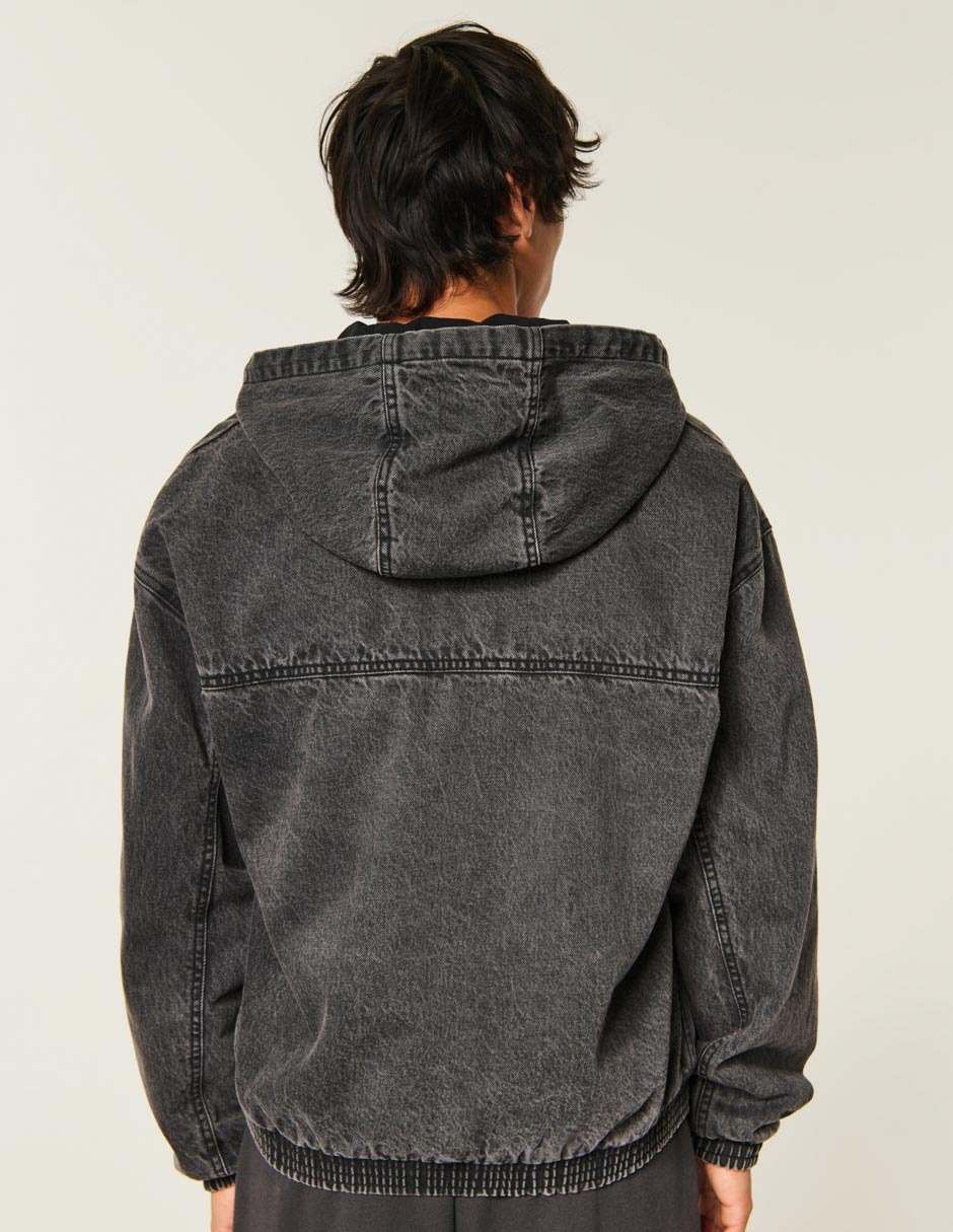 Chamarra casual con capucha para hombre