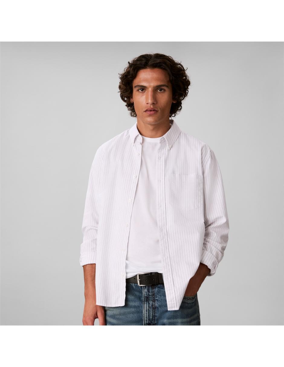 Camisa casual Calvin Klein de algodón manga larga para hombre Camisa casual Calvin Klein de algodón manga larga para hombre