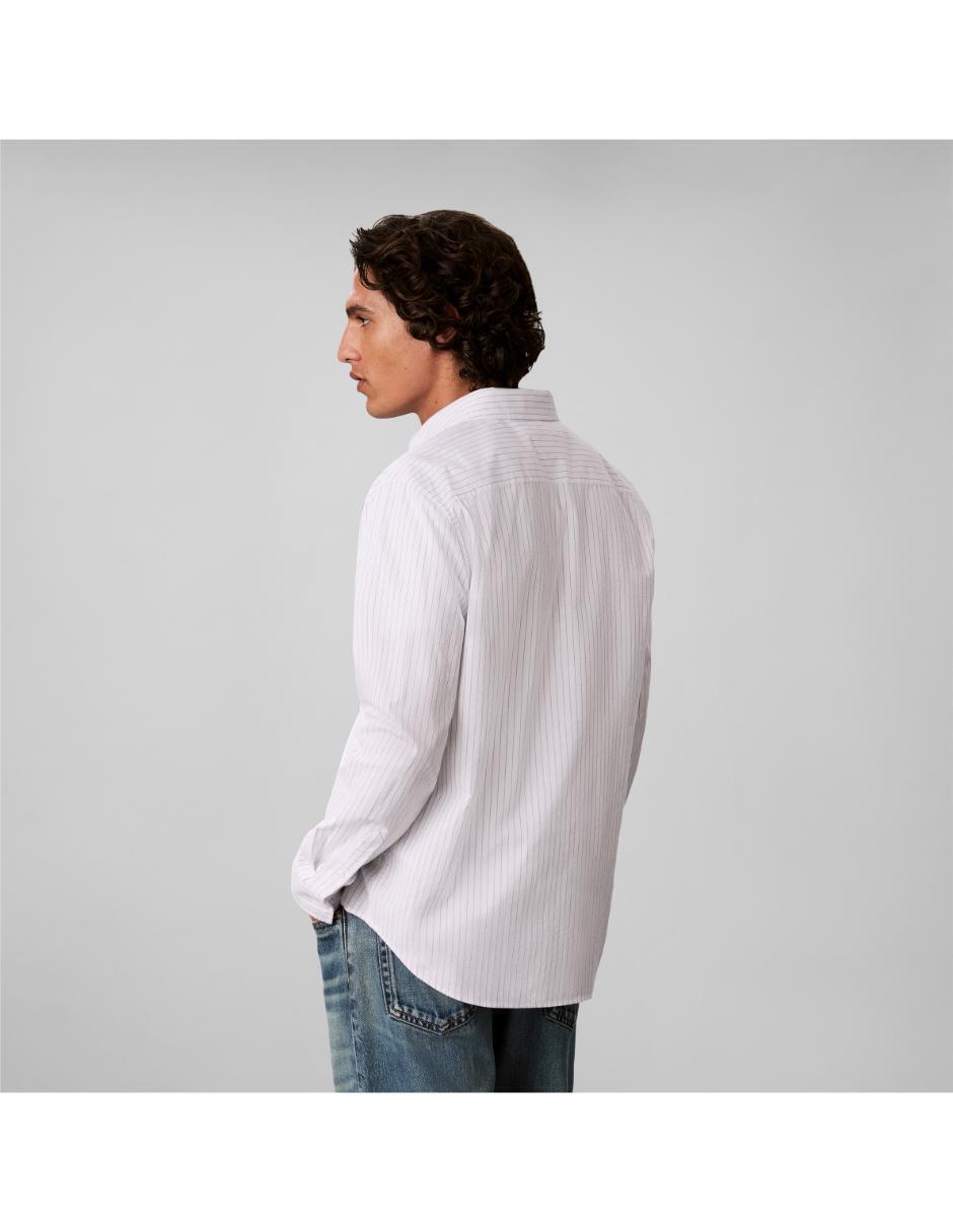 Camisa casual Calvin Klein de algodón manga larga para hombre