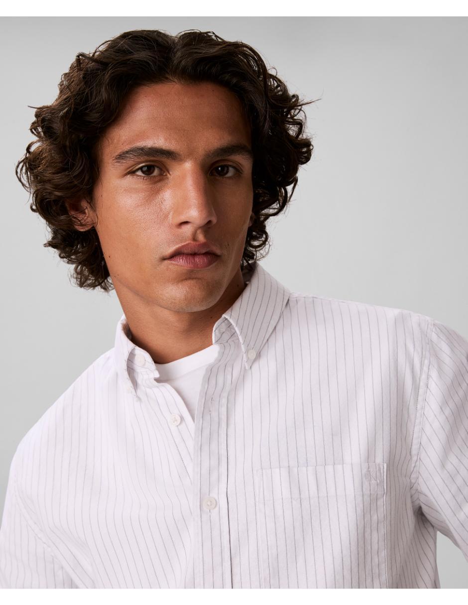 Camisa casual Calvin Klein de algodón manga larga para hombre